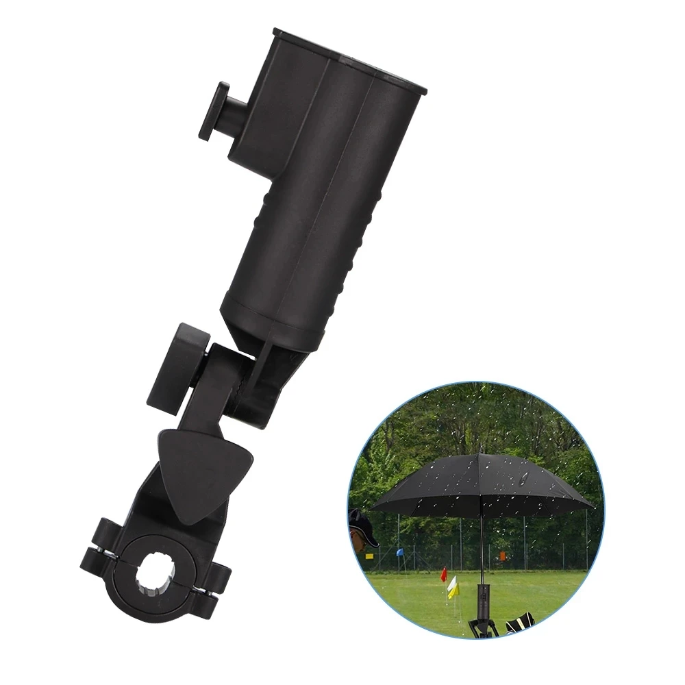 

Golf trolley Umbrella Holder black Universal Adjustable Rotatable 3 Size Clips Stand For Golf Cart New