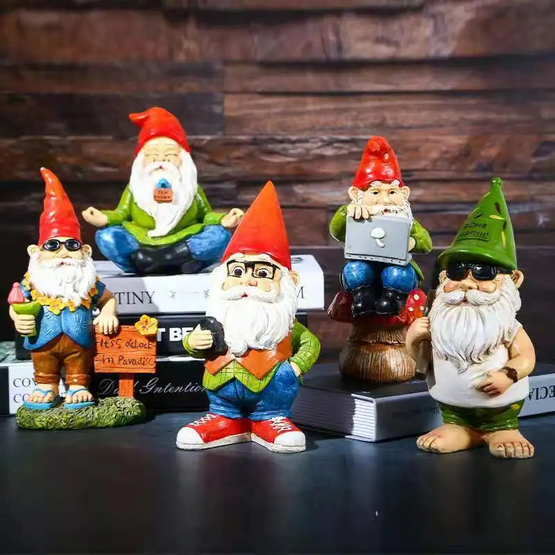 

Family Home Cartoon Elf Ornament New Garden Dwarf Ornament Resin Handicraft Statue