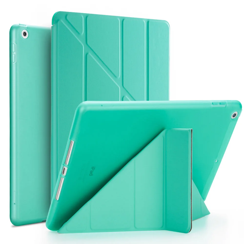 GOLP Чехол для iPad Air 2, PU кожаный чехол-подставка с откидной передней крышкой из мягкого ТПУ Смарт-Чехол для iPad Air 2 - Цвет: Mint Green