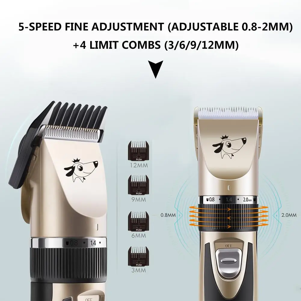 Professional Pet Dog Hair Trimmer Animal Grooming Clippers Cat Cutter Machine Shaver Electric Sciss