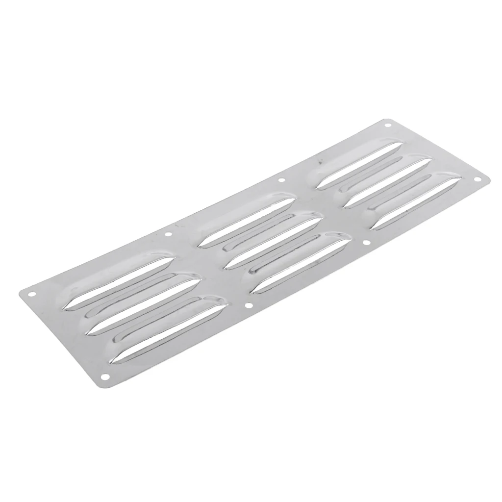 2pcs Louvered Air Grilles, Boat Marine Airflow Vent Grill Replacement Part for RV Caravan - Stainless Steel (Silver)