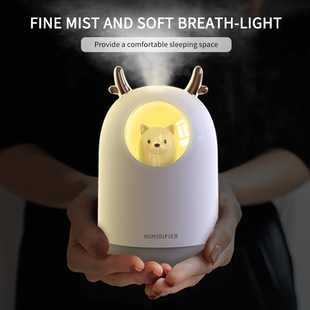 USB Cool Mist Humidifier with Breathing Light USB Mini Adjustable Humidifier No Noise Timed Auto-Off for Home Office Desktop