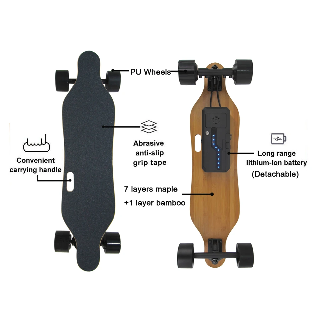 

Four Wheel Boost Electric Skateboard Electronic mini Longboard 350W Hub-Motor with Wireless Remote Controller Scooter Skateboard