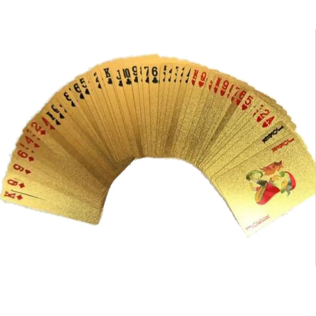 Hot Sale Playing Cards With 24K Gold Leaf And Dollar Design Full Deck Poker Game Set Plastic Magic Card Waterproof Cards Magic