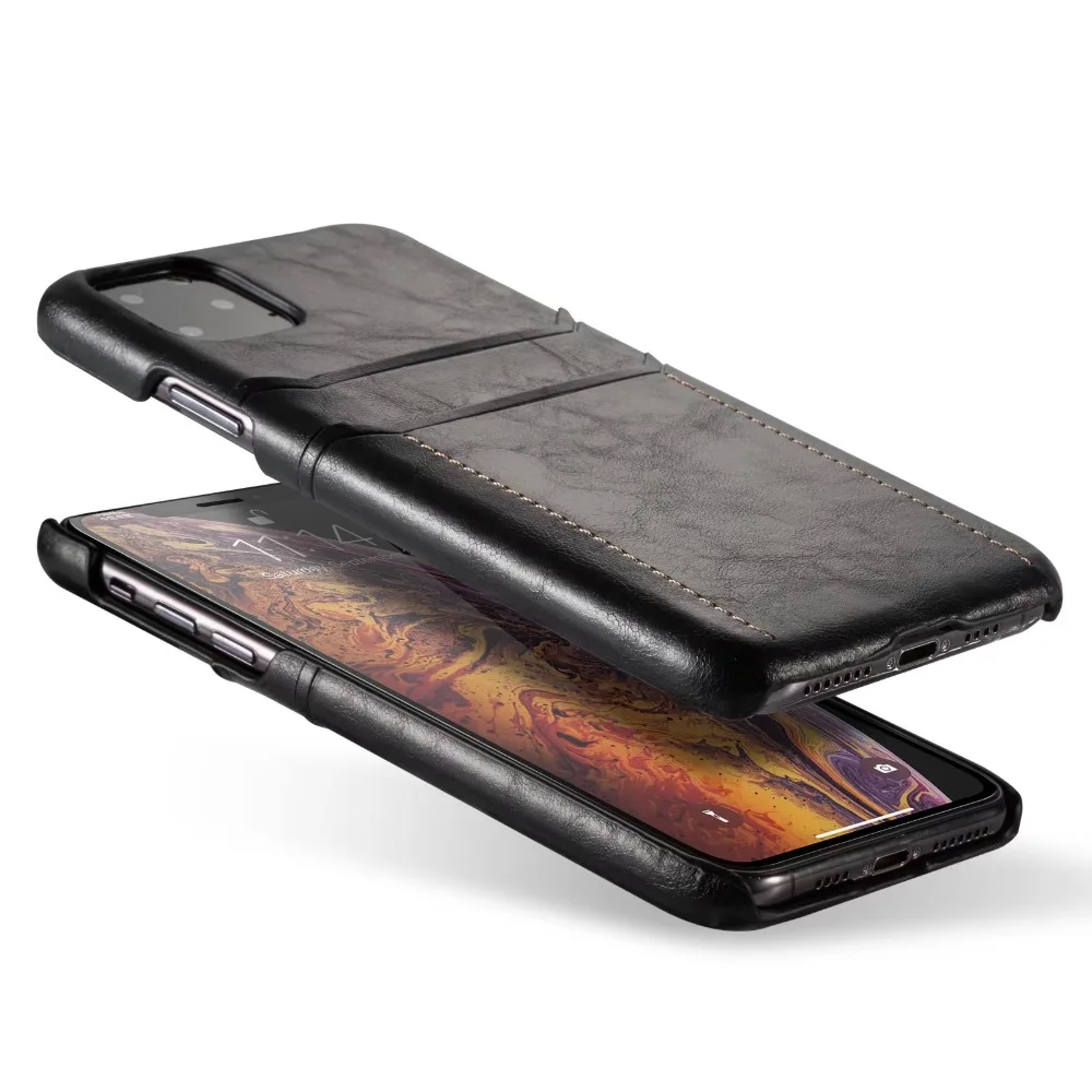 YXAYN Cowhide double card for note9 note10 phone back cover real leather for Samsung Galaxy S9 S9plus  S10 s20plus