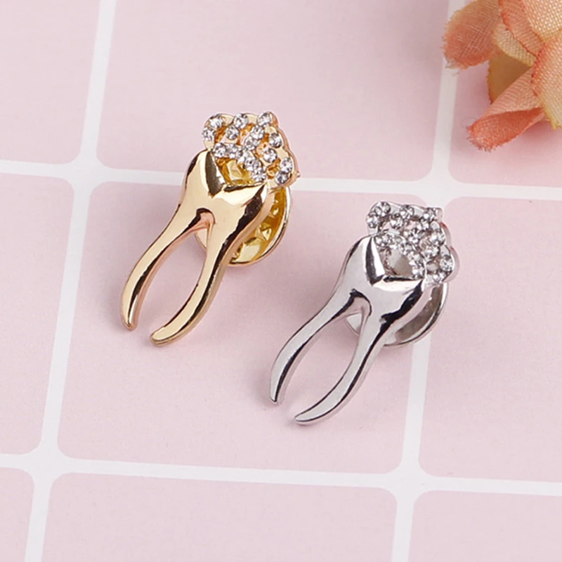 Модная брошь в форме зуба короны броши из сплава с кристаллами подарок для