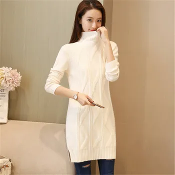 

Women Sweater Female 2019 Autumn Winter Casual Solid Long Sleeve Jumper sweters women long S-3xl