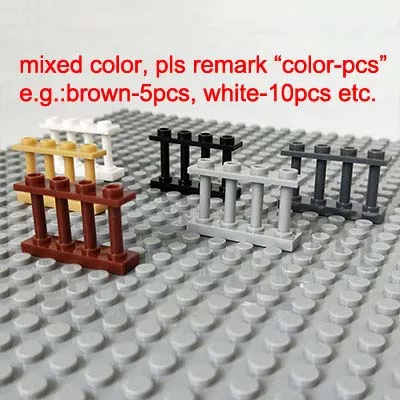 BEIMONGO строительные блоки MOC забор 1x4x2 2W 4 ручки поручни 10 шт, детские игрушки DIY могут быть compitabled - Цвет: Mix color(10pcs)
