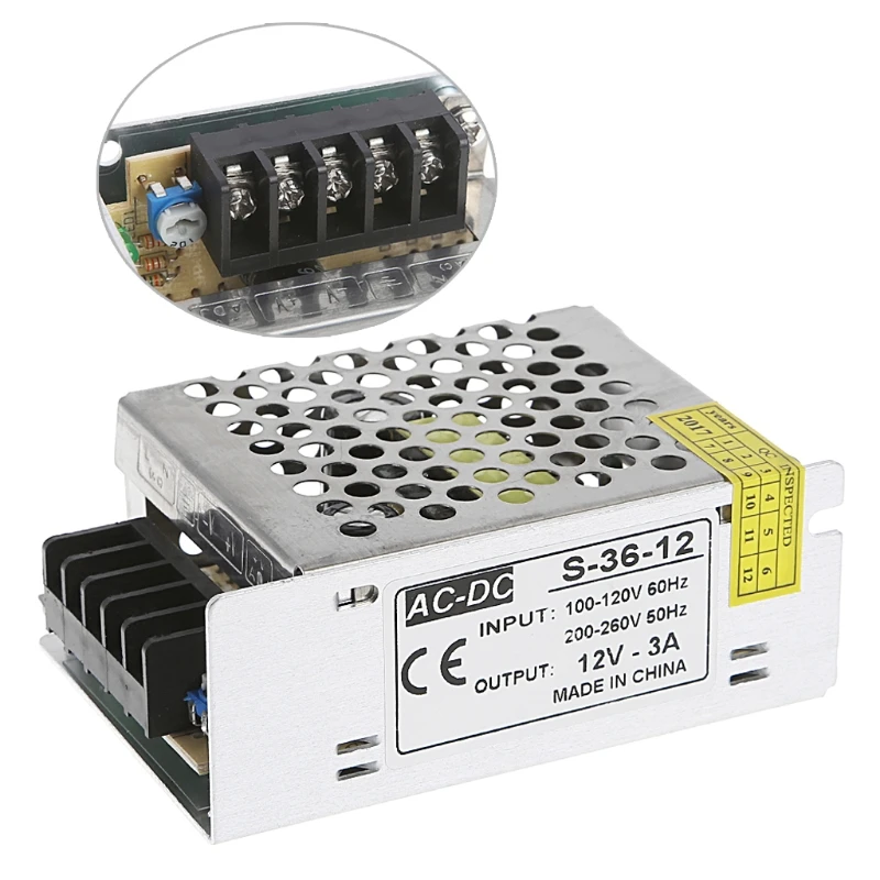 AC 100-260V к DC 12V 3A 36W переключатель питания Драйвер адаптер Светодиодный светильник Прямая поставка поддержка