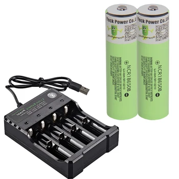 

yeckpowo NCR18650B 3.7v 3400 mah 18650 Lithium Rechargeable li-ion Battery For Flashlight batteries (NO PCB) 18650 charger
