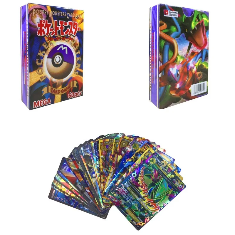 100 шт. игрушки Pokemon GX EX MEGA Сияющие карты игра битва карта без повторов Пикачу
