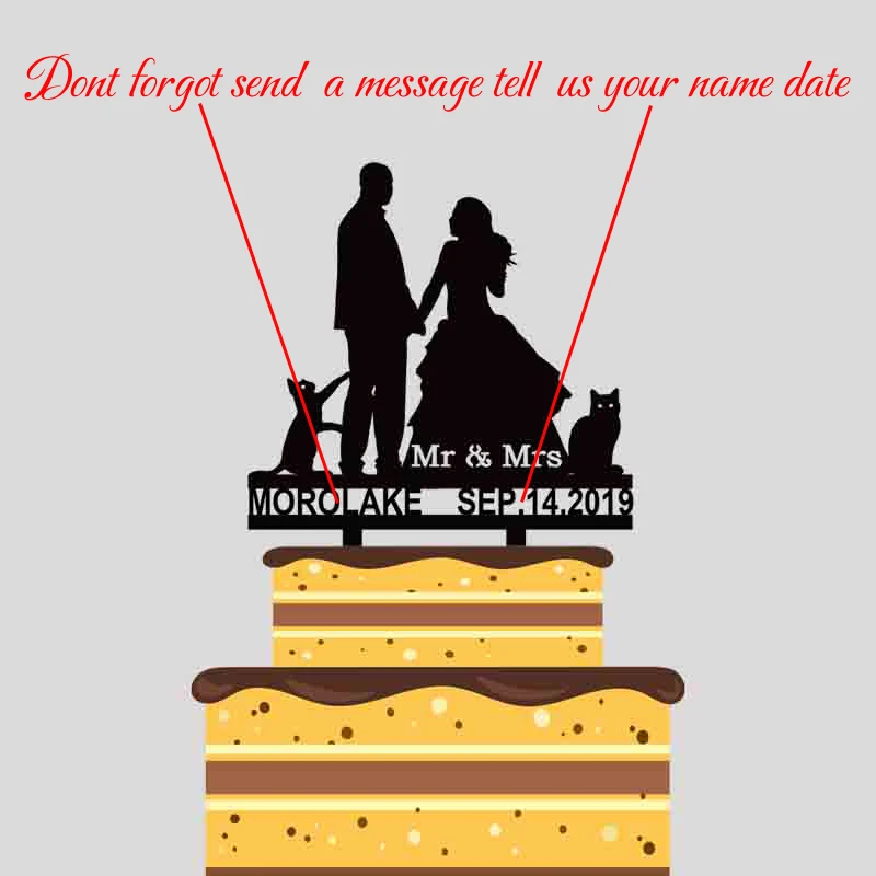 Custom Mr Mrs Name Wedding Date Groom Bride Acrylic Cake Topper For Wedding& Engagement Party Cake Decoration YC-010