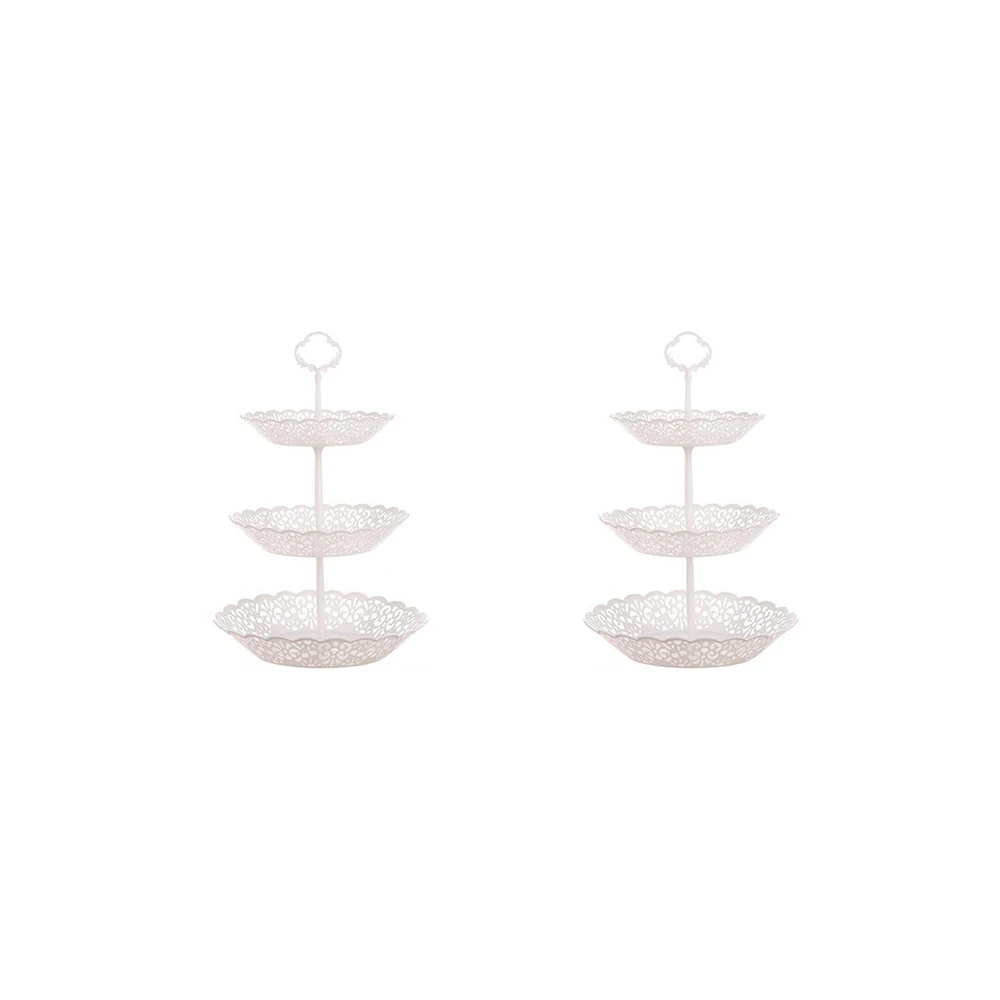 Cupcake Tier Birthday Afternoon Cake White Round Tray Tea Wedding Decoration Party Stand Holder