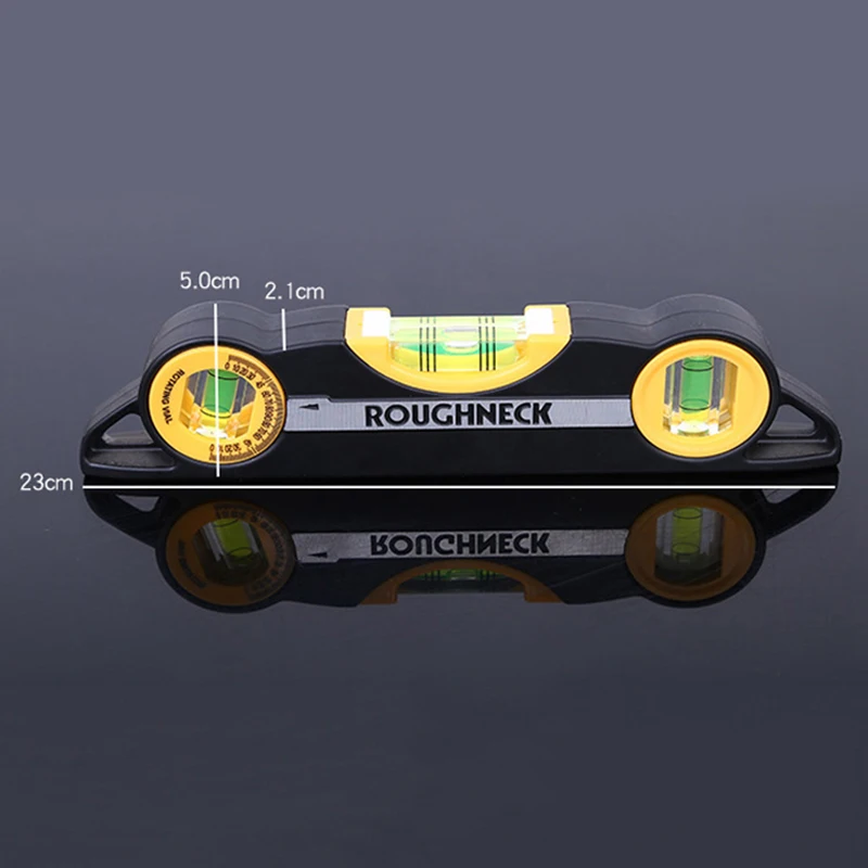 Home 23mm 25mm Magnetic Spirit Level Meter 45 degree Adjusted Strip Level Ruler with 3 Bubble Vertical Horizontal Measuring Tool