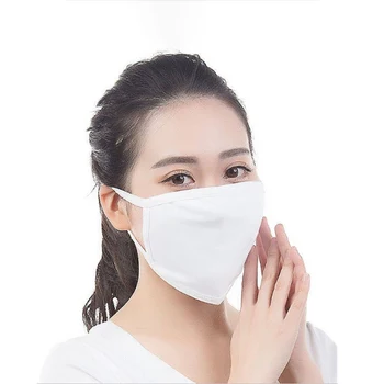 

Unisex White 2 layer Cotton Ati-Dust Face Mask Breathable Cotton Mouth Mask For Women Men