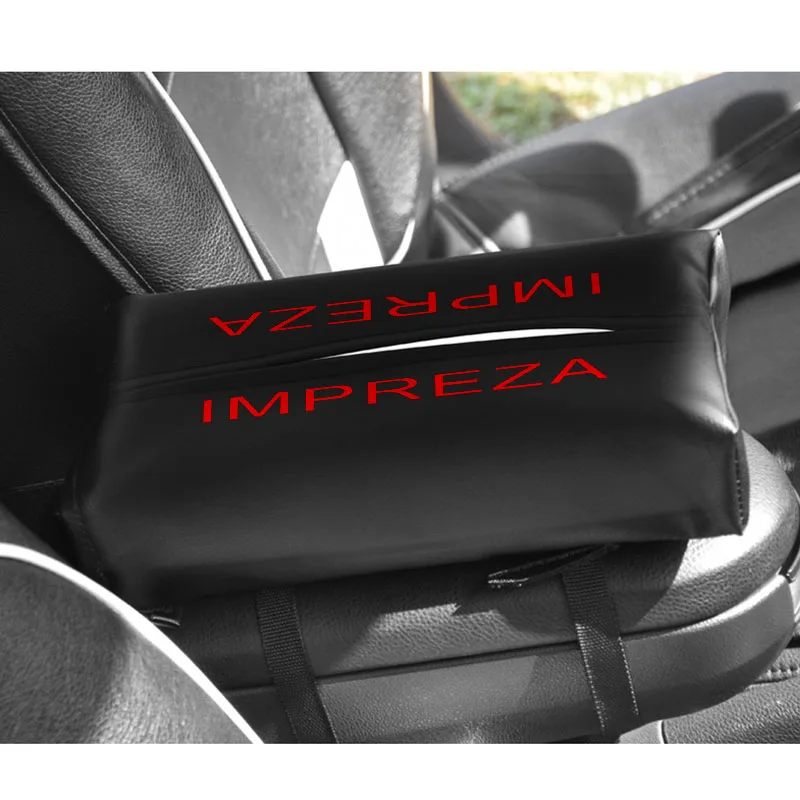 Автомобильный тканевый бокс из искусственной кожи для Subaru Impreza, автомобильный солнцезащитный козырек, бумажный держатель, задний тканевый чехол для сиденья