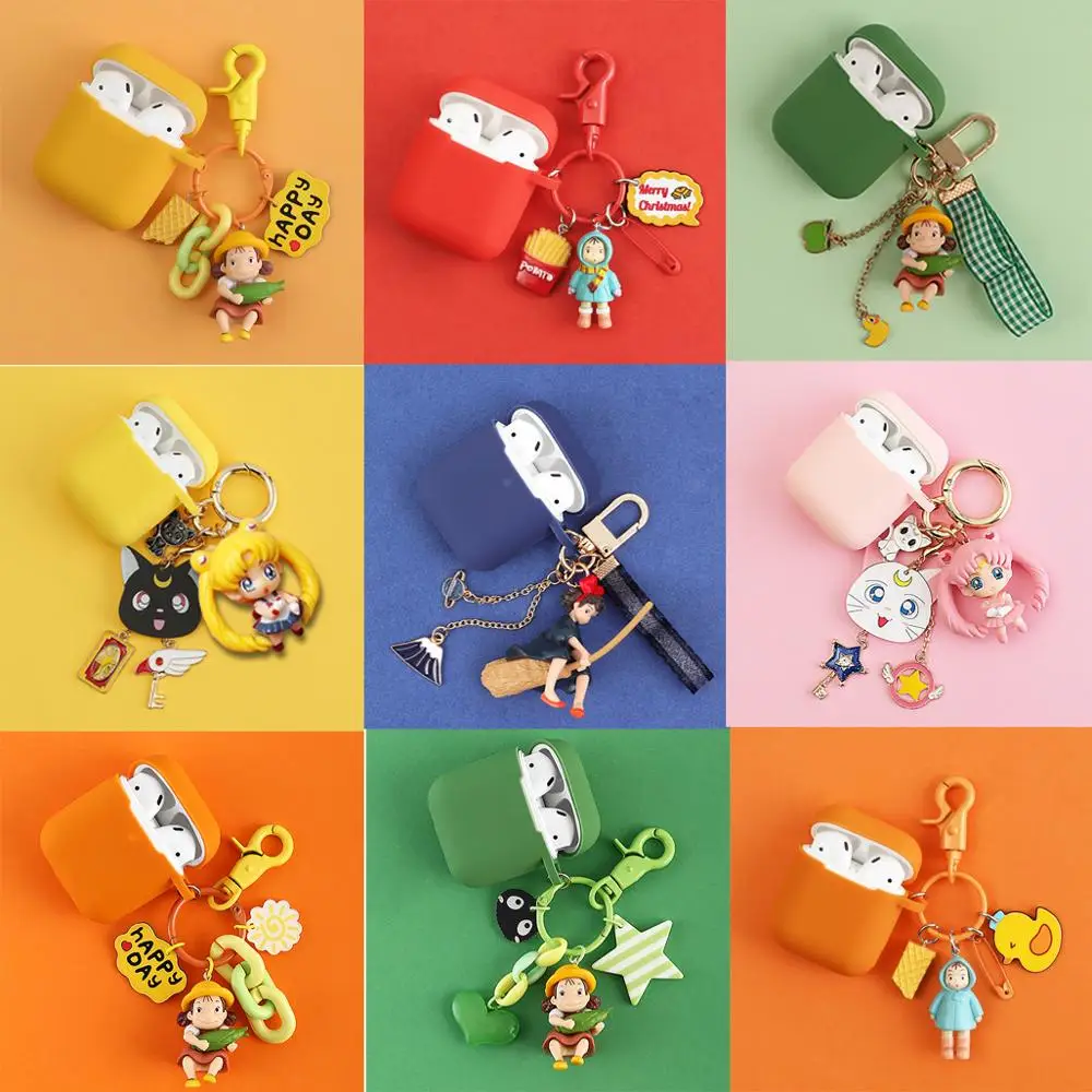

Cartoon Girl Keychain Cover For Apple Airpods Case Bluetooth Wireless Protective Cover For AirPods 2 Charging Box