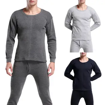 

Fashion Winter Men's Ultra Soft Thermal Underwear Set Top T-shirt + Long Pants