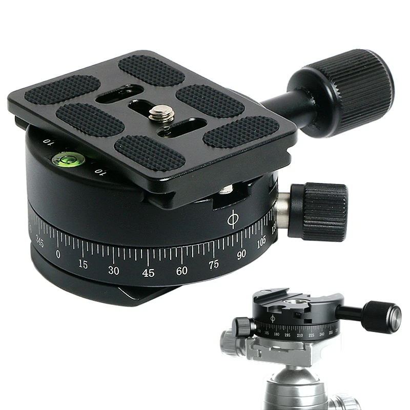 Camera clamp panoramic shooting clamp tripod monopod quick release plate mount rotate for arca plate dslr camera tripod