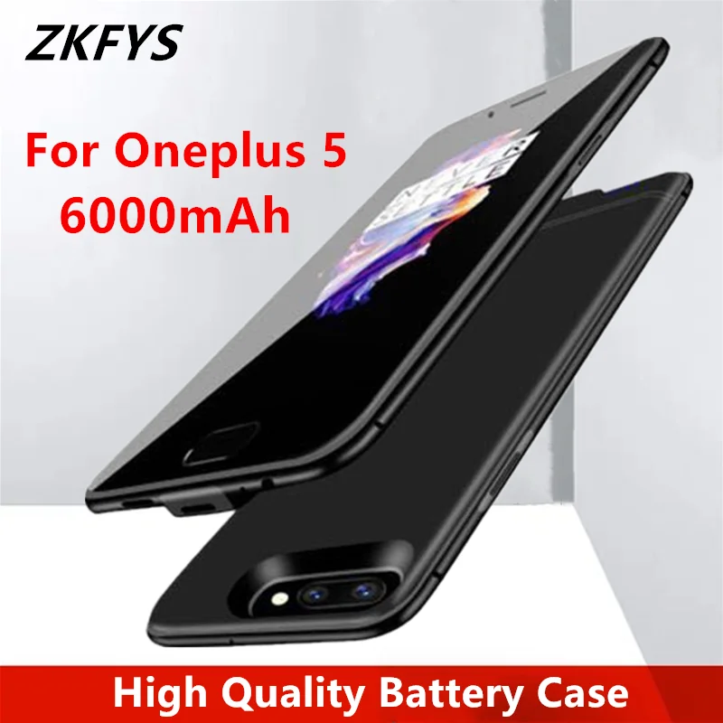 Чехол ZKFYS с аккумулятором s для Oneplus 5, чехол для внешнего зарядного устройства, 6000 мА/ч, металлический каркас, внешний аккумулятор, чехол для зарядки аккумулятора