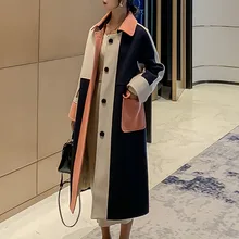 

Woolen Jacket 2022 Spring And Summer New Korean Fashion Mid-length Over-the-knee Double-sided Woolen Coat Female Hepburn Style