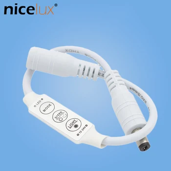 

DC12-24V 3-Button Mini LED Monotone Light-Controller 6A With Male Female DC Connector For 5050/3528 Monochrome LED Strip