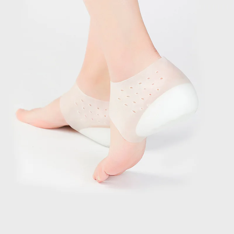 

2019 Solid Silicone Insoles Hard-Wearing Insoles For The Feet Unisex Invisible Height Increase Socks Anti-Slippery Heel Pads Hot