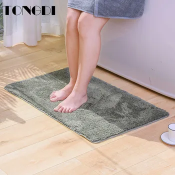 

TONGDI Bathroom Carpet Mats Soft Shower Quick-drying Absorbent Fiber Suede Anti-slip Rug Decoration For Home Bathroom Kitchen