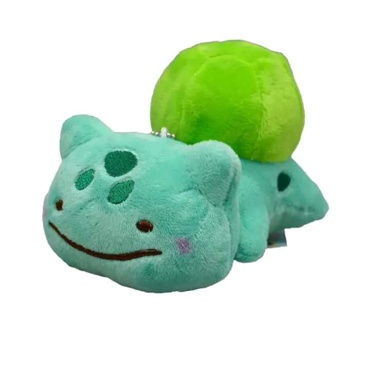 12 шт./лот 10 см аниме мультфильм Пикачу Squirtle Charmander Psyduck Eevee кулон брелок плюшевые игрушки для детей Лучший подарок на Рождество игрушки - Цвет: Зеленый
