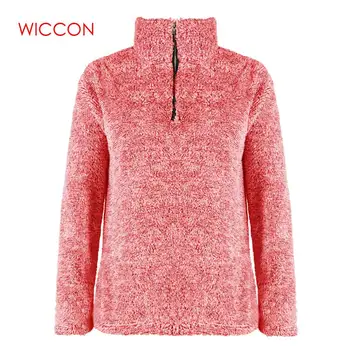 

Women Turtleneck Jacket Autumn Winter Thick Fleece Faux Fur Pullover Coat Casual Vintage Long Sleeve Zipper Sweatshirt Outwear