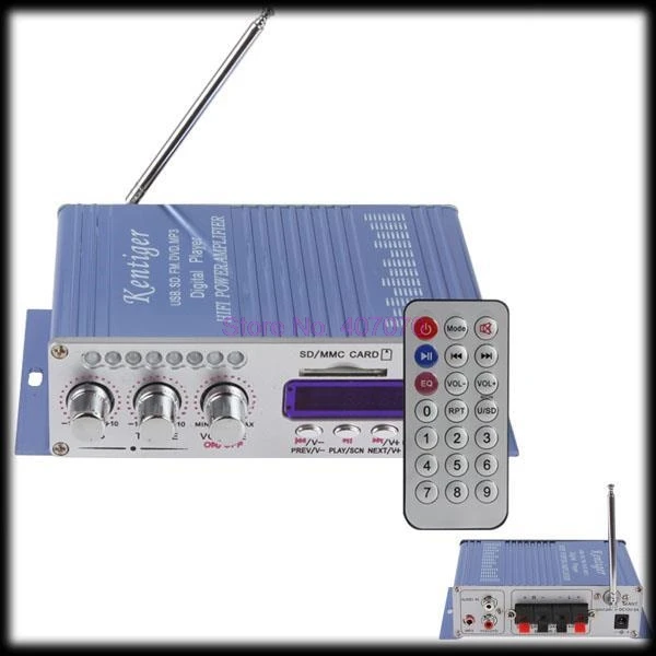 HY502 Car Amplifier MP3 FM/USB Player 20W+20W Digital display power amplifier Remote Control 50pcs by DHL or Fedex