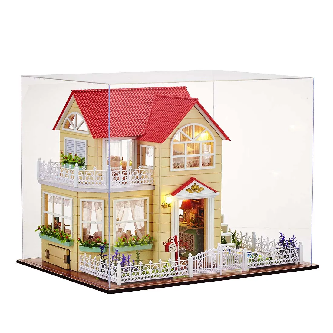 

Interesting Cabin Princess Hut 3D Assembly DIY Household Creative House Kit with Dust Cover