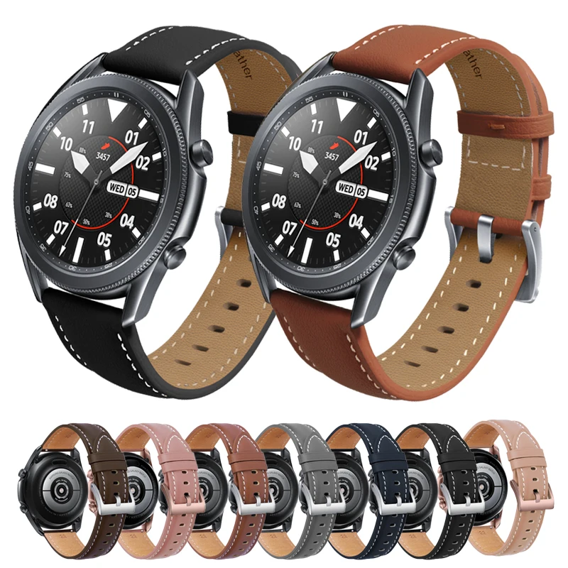 

22 20mm Strap for Samsung Galaxy Watch 3 41/45mm Leather Band Gear S3 Frontier Bracelet Huawei Watch 2 GT Strap 46mm Replacement