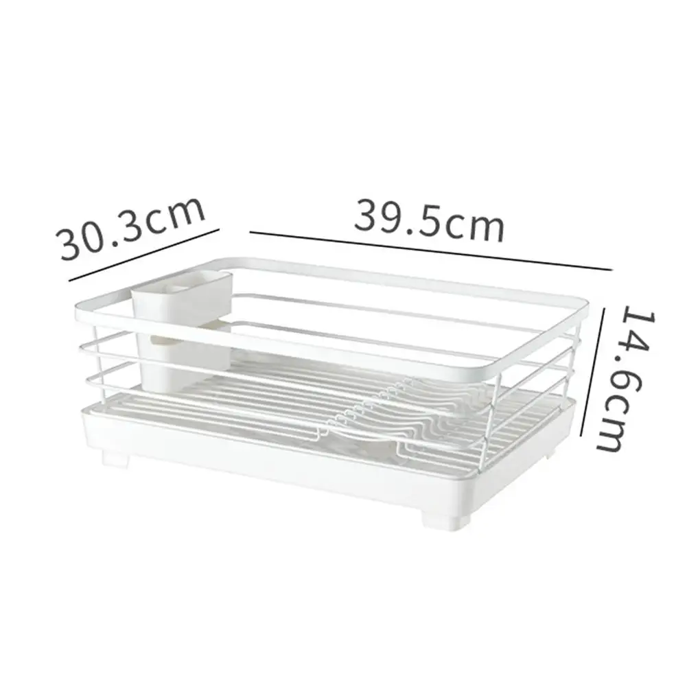 New Multi-function Water Drain Rack Kitchen Dishware Dish Rack Storage Box Drying Rack With Anti-rust Frame Cutlery Holder
