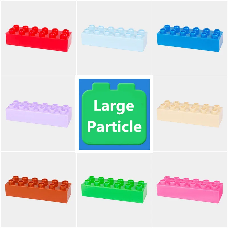 

Single Sale Diy Large Size Building Blocks 2X6 Thick Brick Plate Accessories Compatible with Duploed Toys for Children Kids Gift