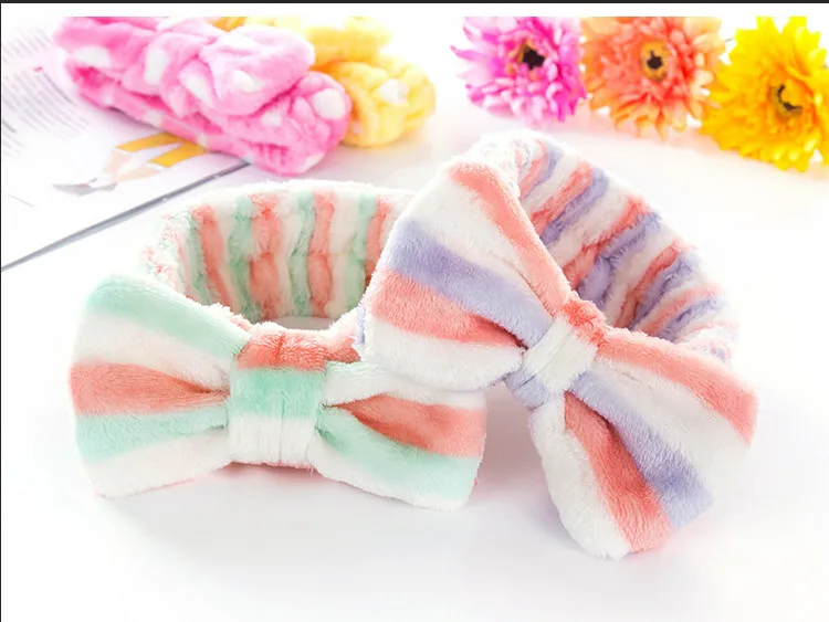 1PC Lovely butterfly bundle Coral Fleece Soft Elastic Hair Ribbon SPA Bath Shower Make Up Wash Face Cosmetic Headband