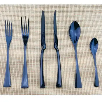 

JASHII Blue Dinnerware Set 24pcs Stainless Steel Cutlery Set Dinnerware Set Western Food Knife Fork Tableware Recommend Strongly