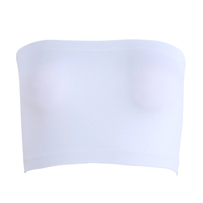 One-Piece Seamless Elastic Strapless Bandeau Bra Tube Top Bra Womens One Size