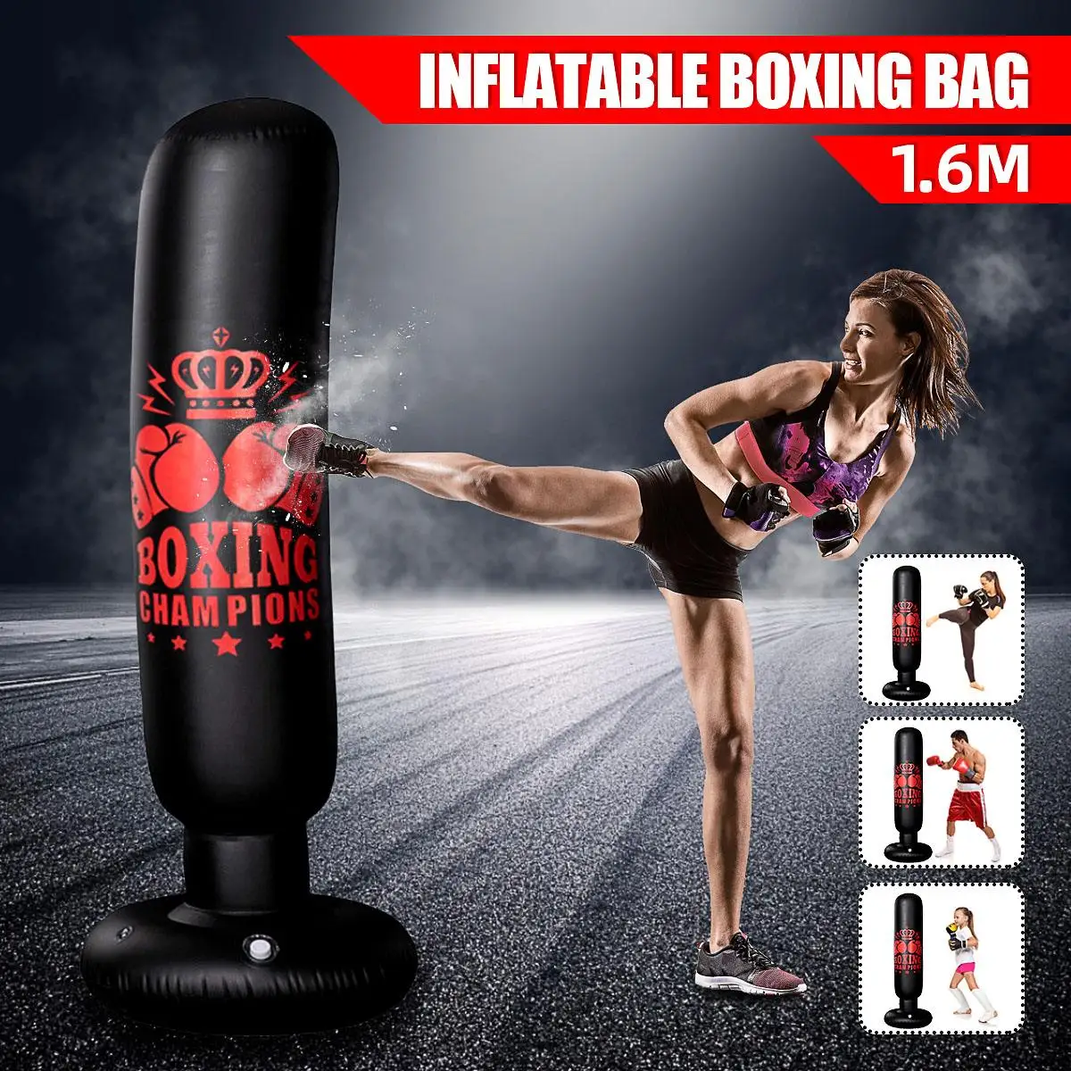 Boxsack Aufblasbarer freistehender Tumbler Muay Thai Fitness Trainingsdruck #DE 