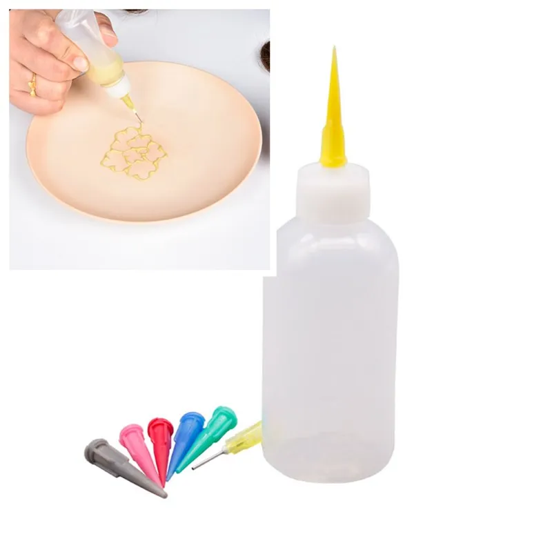 Polymer Clay Tools 50ml Ceramic Art Squeeze Clay Bottle Multi-needle Point Line Texture Effect Creative Decoration DIY Pottery Clay Painting Tool