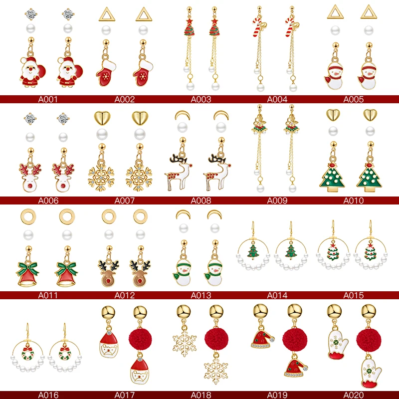 

H:HYDE Cute Enamel Decorative Dangle Earrings Tree reindeer bells candy For Women Christmas Fashion Jewelry Gift pendientes