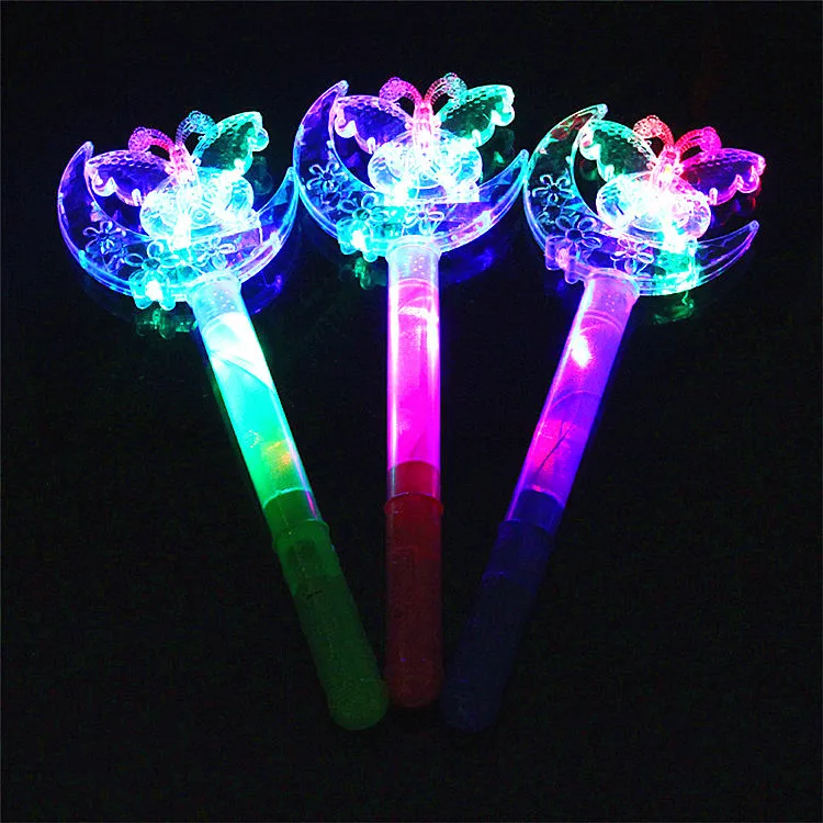 

Magic Wand Children Glowing Toy Colorful Moon And Stars Magic Wand Wholesale Snow Princess Frozen Crown Flash Stick