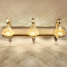 Современный золотой настенный светильник s, светильник для ванной комнаты, роскошный кристаллический черный банный светильник s светодиодный настенный светильник для спальни, светильник для помещений, светильники
