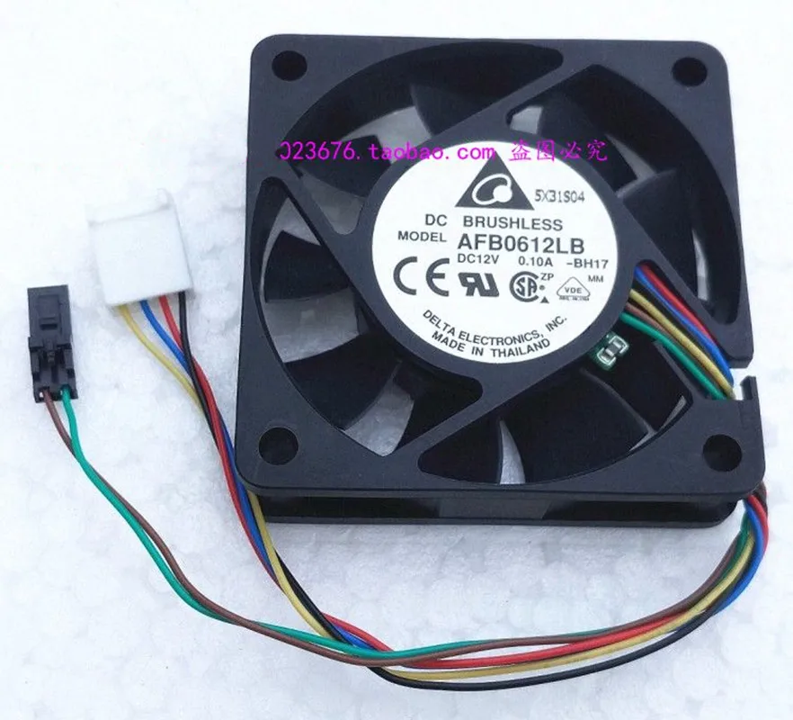 Delta AFB0612LB -BH17 60x60x15mm 6015 60MM CPU Fan  Comptuter Case Cooling Fan 12V 0.1A With 4pin PWM