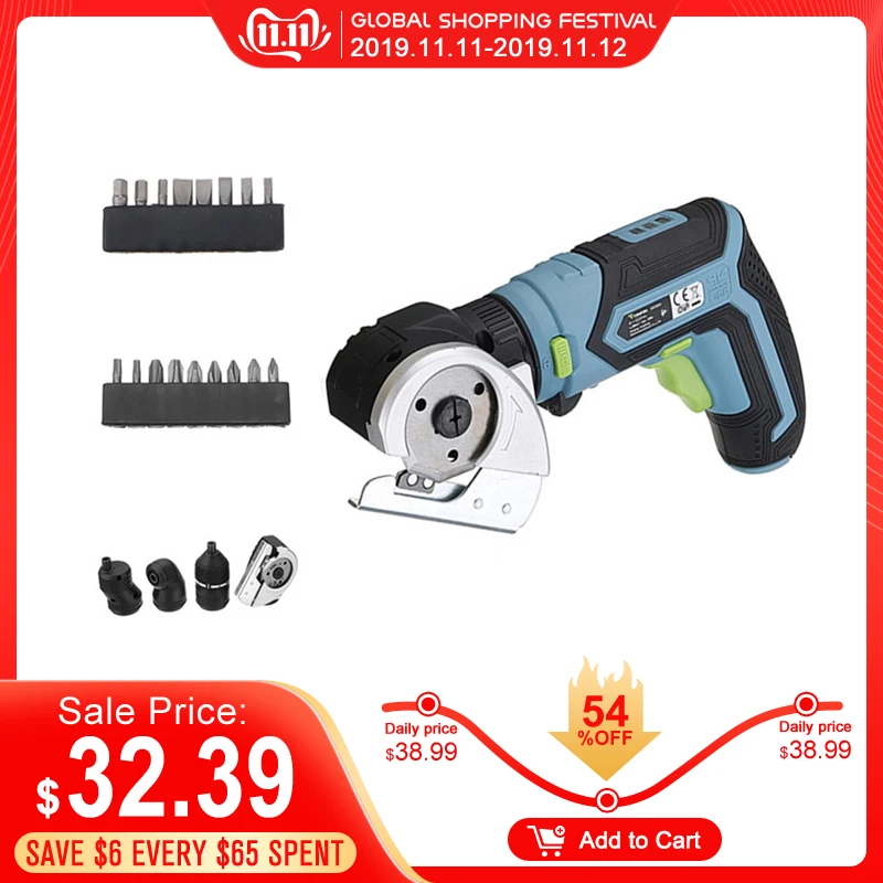 Günstige 4 In 1 Tonfon Multifunktions 3,6 V Lithium Mini Akkuschrauber Cutter Offset Winkel Rechten Winkel Adapter