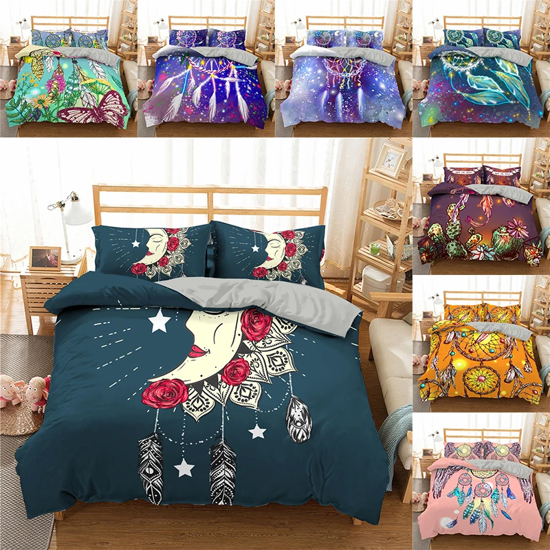 

Boniu Bedding Set Dreamcatcher Duvet Cover Set Pillowcases Comforter Bed Set Double Full Twin Single Bed Set 3D Bedclothes