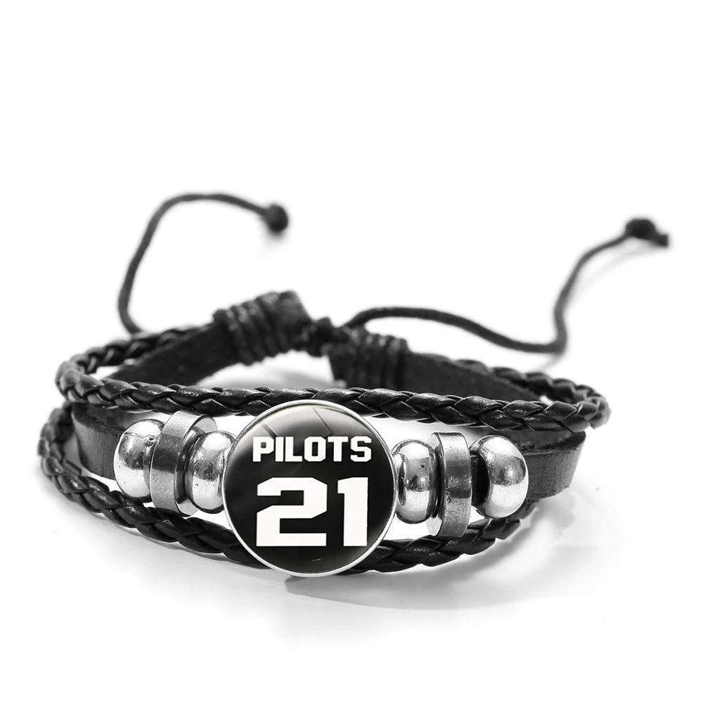 Style 4 SONGDA Twenty One Pilots кожаный браслет популярный логотип музыкальной группы принт Стекло Круглый тканый бисерный браслет для мужчин и женщин - Окраска металла: Style 4