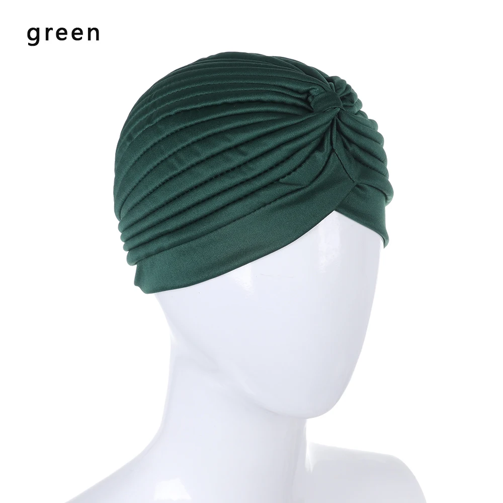 Knitted Spring Winter Hat Women Felt Hat Ladies Turban Head Wrap Caps for Women Twist Headwrap Hat Girls Croceht Beanies LLA24 - Цвет: green