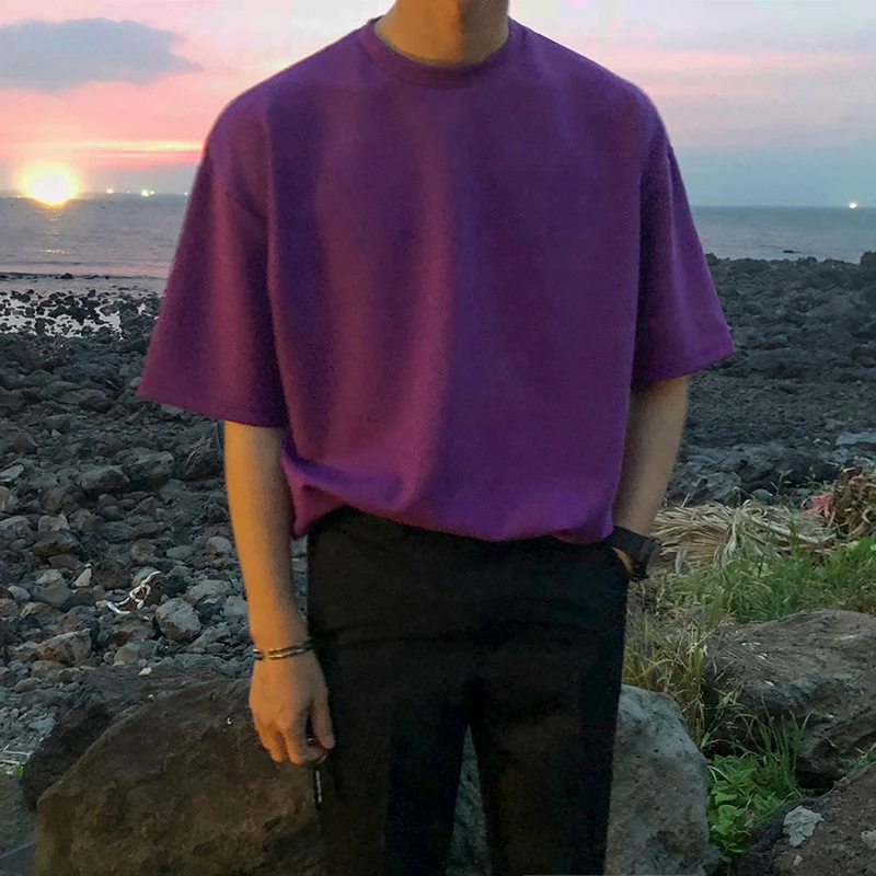 WQ/남성 의류 2020 여름 짧은 소매 티셔츠 새로운 한국어 패션 캐주얼 티 느슨한 모든 일치 streetwear 탑 남성 9Y2258