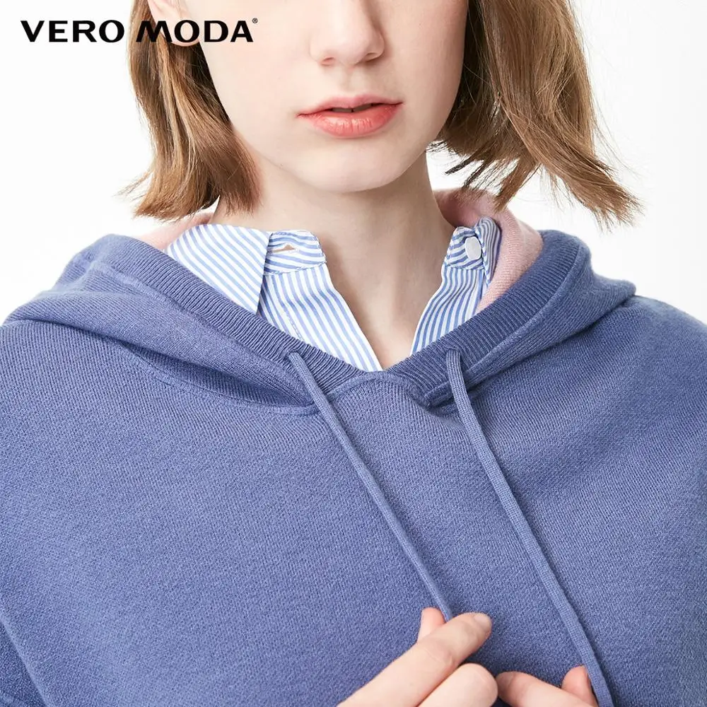 Vero Moda женский свитер свободного кроя с капюшоном с открытыми плечами вязаный Топ | 319113535